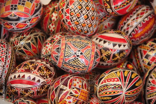 Traditional romanian painted eggs
