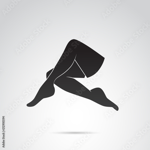 Woman legs in seductive pose vector icon.