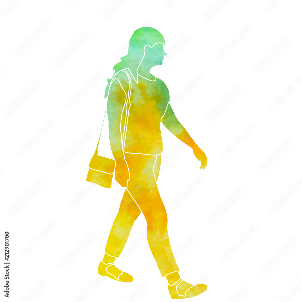 silhouette the woman is walking silhouette the woman is walking