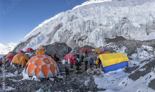 Nepal, Solo Khumbu, Everest, Sagamartha National Park, western Cwm, Camp photo