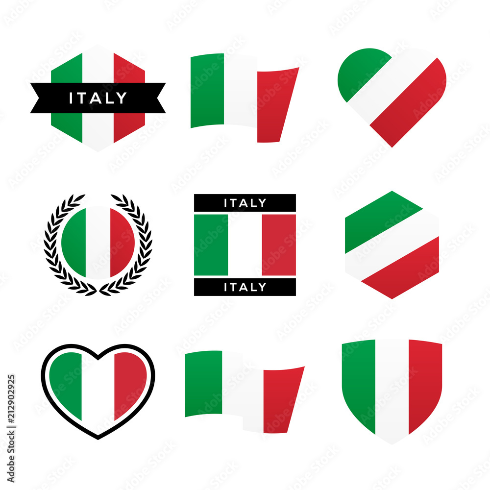 Italy flag vector, logo design with the Italian flag Stock Vector | Adobe  Stock