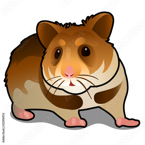 Field mouse isolated on white background. Pests of agriculture. Vector cartoon close-up illustration.