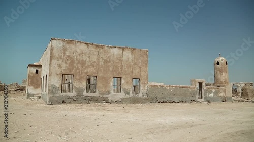 Ruins of abandoned village Al-Jumail, north Qatar, Persian Gulf, Arabian Peninsula, Middle East photo