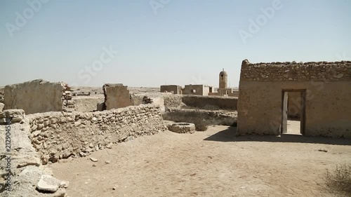 Ruins of abandoned village Al-Jumail, north Qatar, Persian Gulf, Arabian Peninsula, Middle East photo