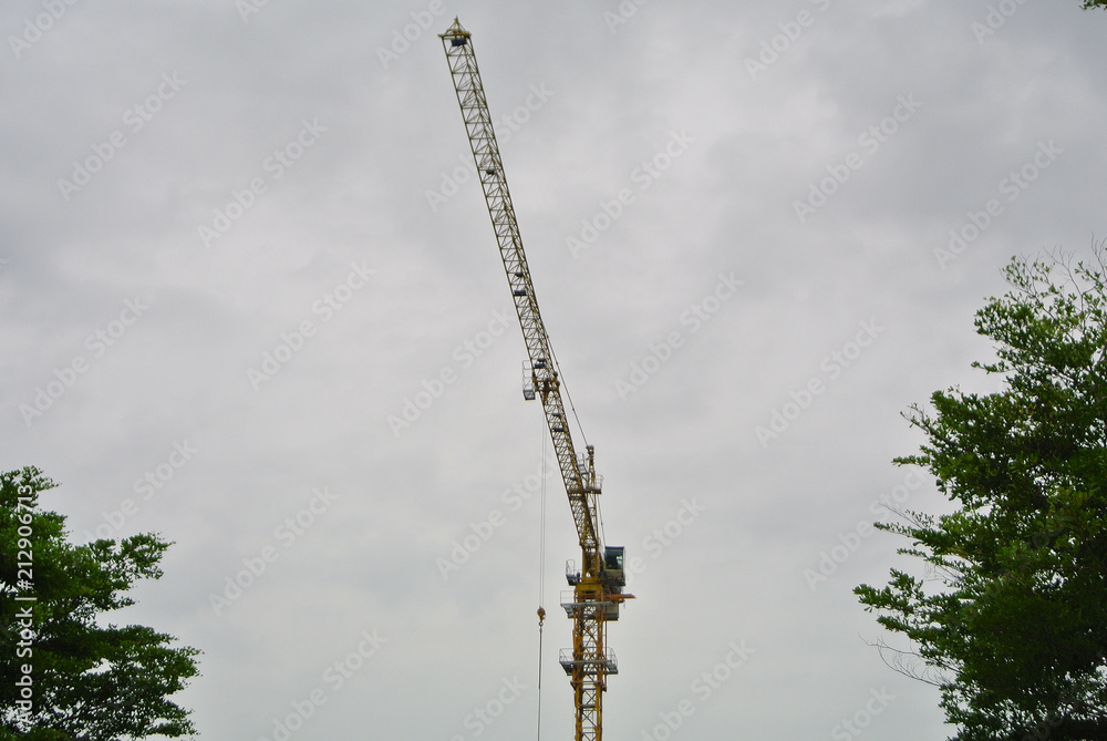 The construction crane. The construction crane.
