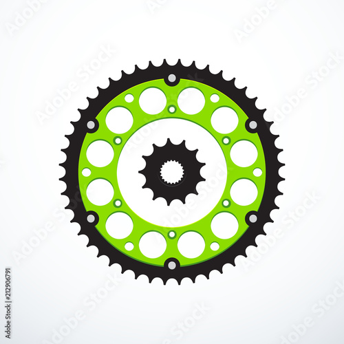 Set of motorcycle sprockets. Vector illustration