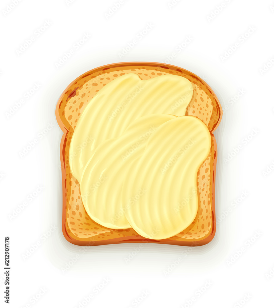 Sandwich With Butter Bread Toast Lunch Dinner Breakfast Stock Vector Adobe Stock