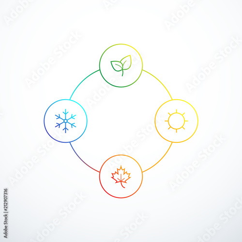 Set of season icons. Seasons infographics. Vector illustration