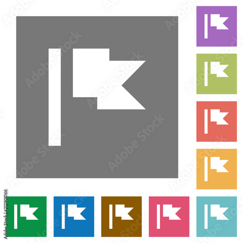 Flag square flat icons