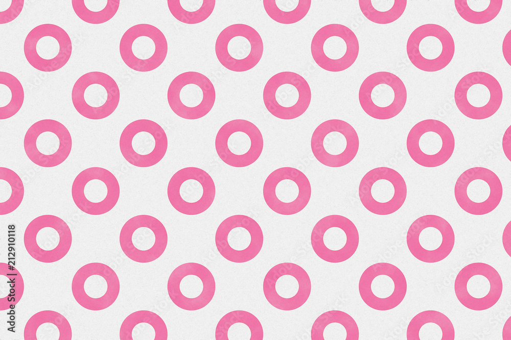 Pink circle pattern on white paper background Pink circle pattern on white paper background