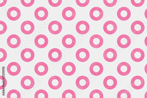 Pink circle pattern on white paper background