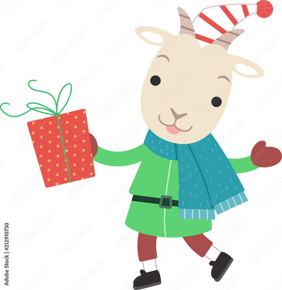 Yule Goat Jul Christmas Gift Illustration