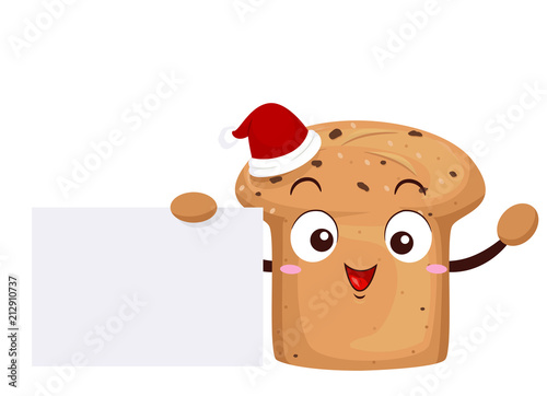 Mascot Panettone Bread Board Illustration