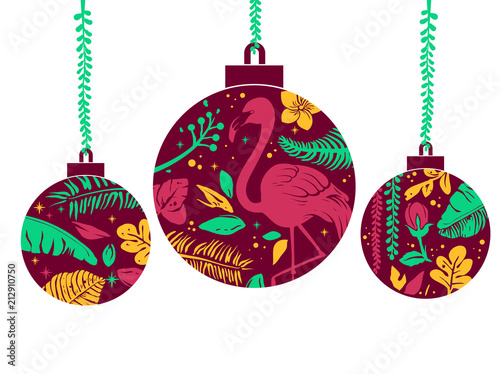 Tropical Christmas Balls Il...