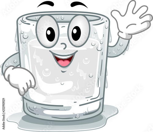 Mascot Ice Glass Drink Ice Bar Illustration