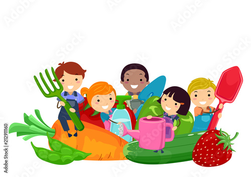 Stickman Kids Vegetables Ga...