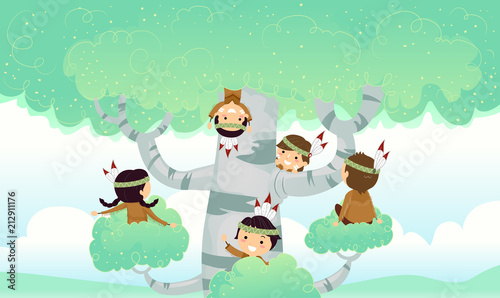 Stickman Kids Birch Tree Pl...