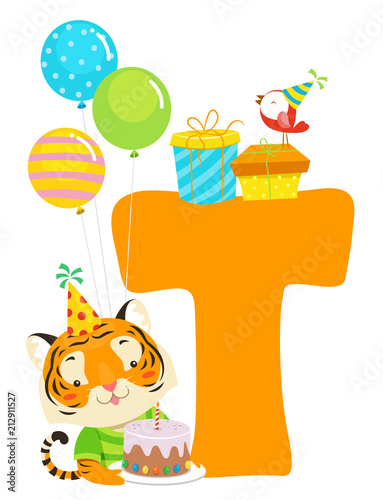 Tiger Birthday Alphabet Ill...