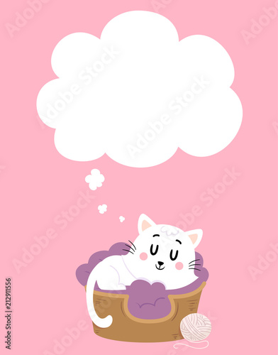 Cat Sleep Speech Bubble Illustration