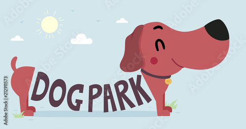 Dog Park Lettering Illustration