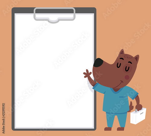 Dog Vet Clip Board Illustra...
