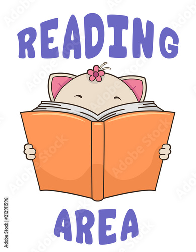 Cat Library Reading Area Il...
