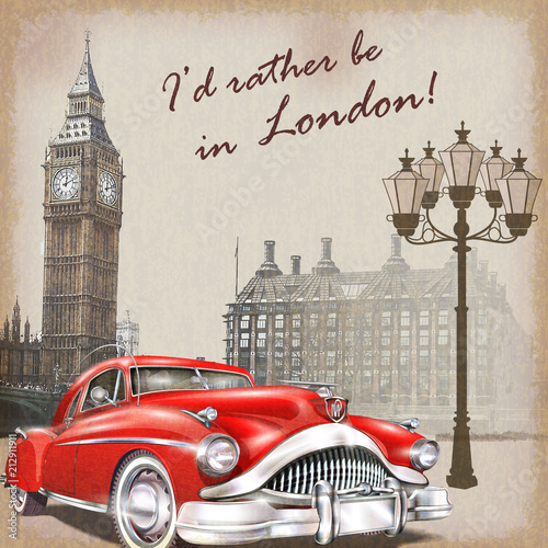 London retro poster.
