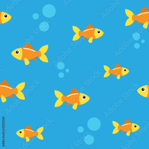 Golden fish seamless pattern