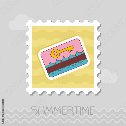 Electronic keycard stamp. Summer. Vacation