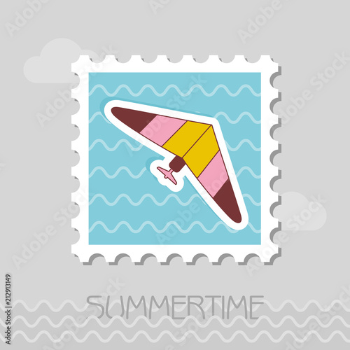 Hang Glider stamp. Summer. Vacation