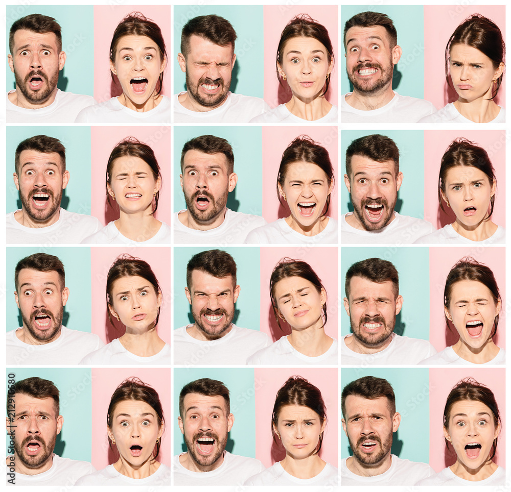 The collage of surprised people The collage of surprised people