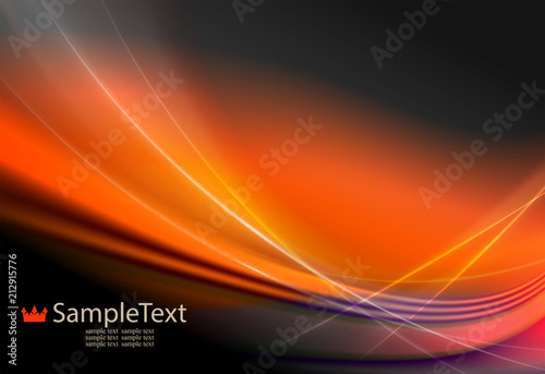 Attractive background of black and orange hue with smooth stripes.