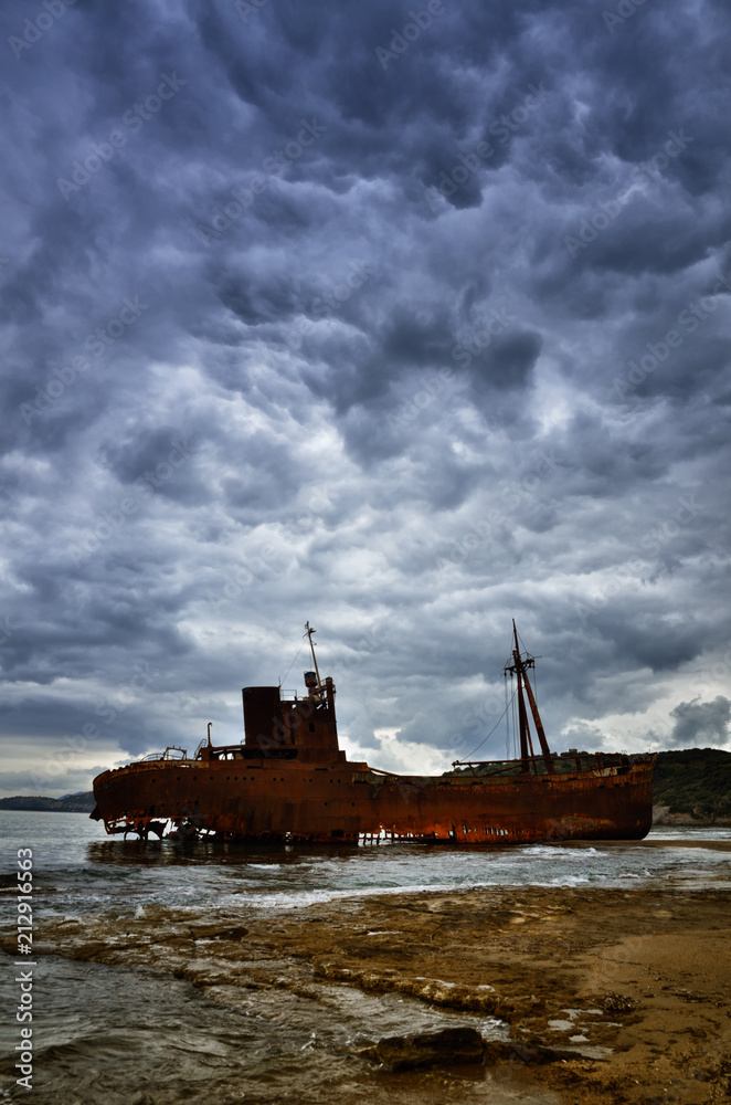 Dimitrios is an old ship wrecked on the Greek coast and abandoned on the beach
