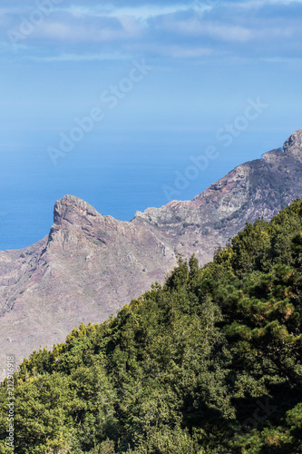 Landscape of Anaga mountains in Tenerife, famous tourism destination in Spain.