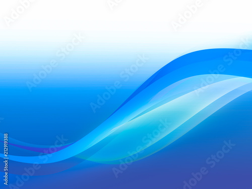 Abstract header color wave design element with blue lighting effect. Blue line and wave.