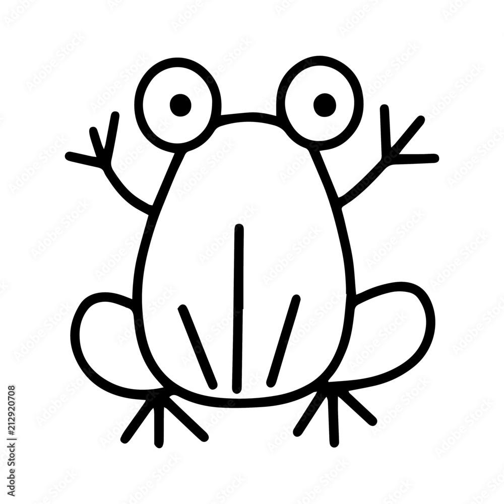 Cute frog cartoon illustration isolated on white background for children color book Cute frog cartoon illustration isolated on white background for children color book