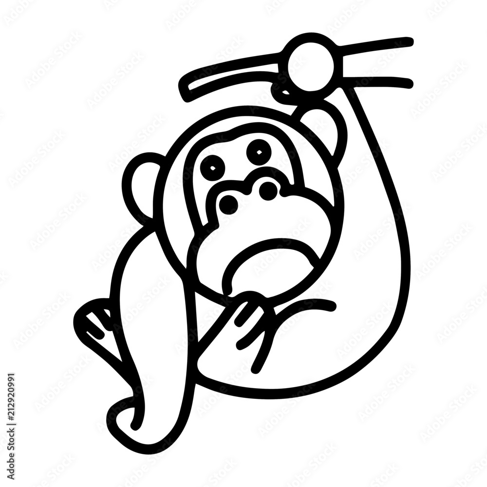 Obraz premium Ape cartoon illustration isolated on white background for children color book