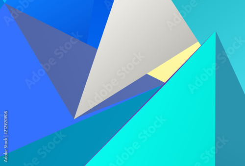 Colorful background with triangles Simple geometric background with gradient shapes. Vector illustration Triangles of different scale, size and shape