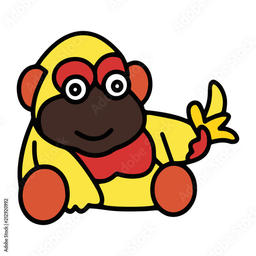 Ape cartoon illustration isolated on white background for children color book