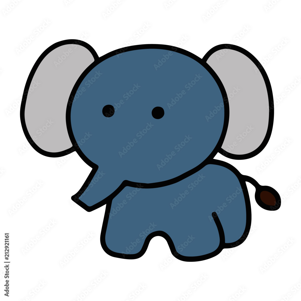 Cute elephant cartoon illustration isolated on white background for children color book Cute elephant cartoon illustration isolated on white background for children color book