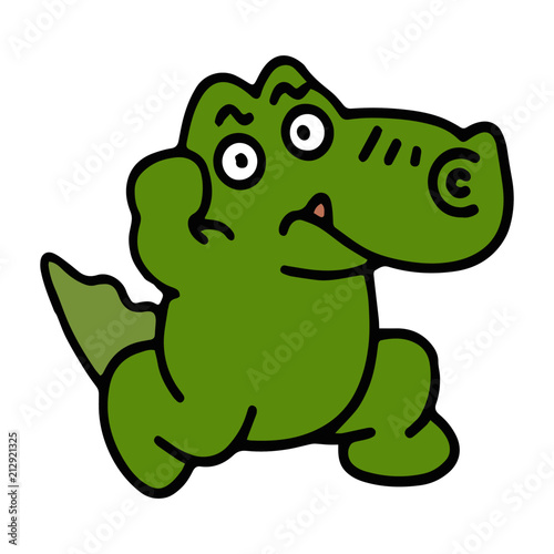 Crocodile cartoon illustration isolated on white background for children color book