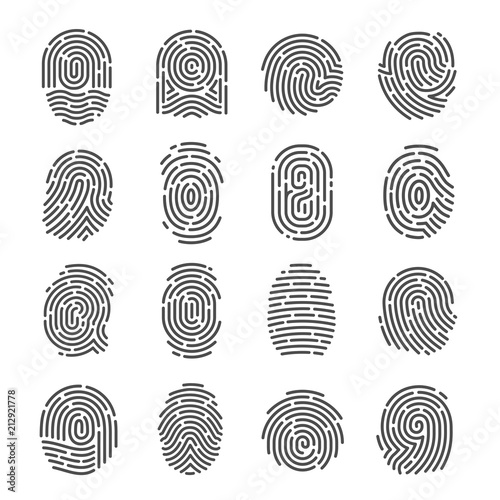 Fingerprint icon set