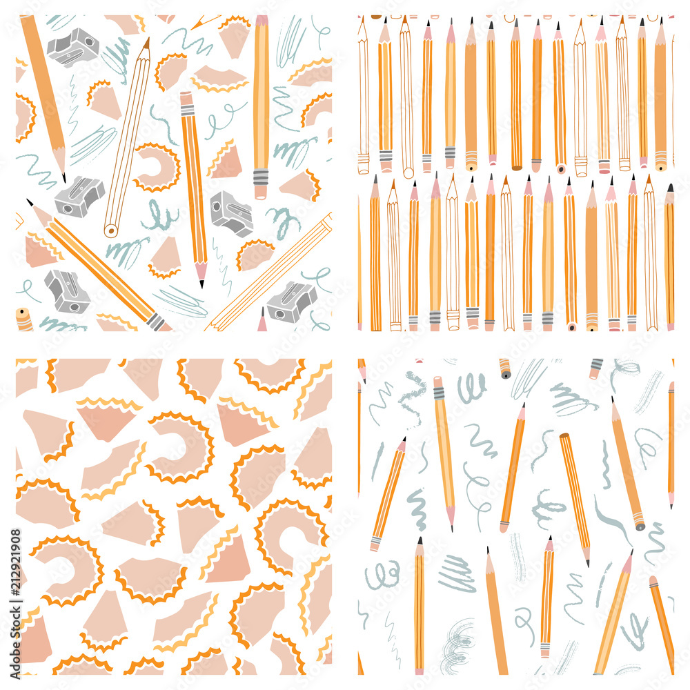 Vector pencil seamless pattern
