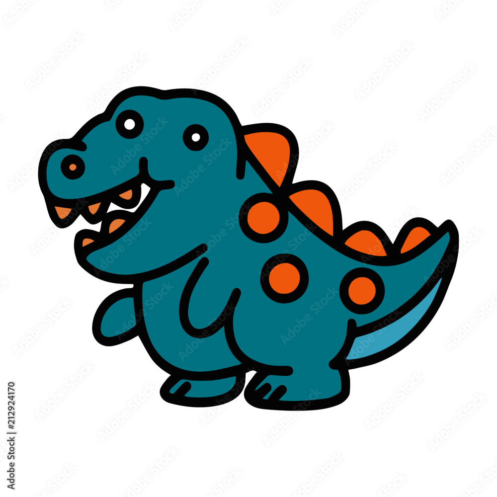 Dinosaur cartoon illustration isolated on white background for children color book Dinosaur cartoon illustration isolated on white background for children color book
