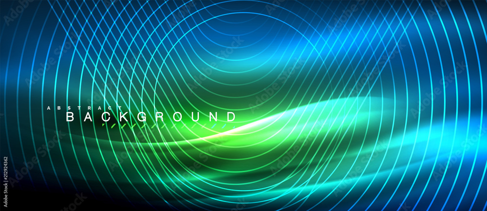 Neon glowing lines, magic energy space light concept, abstract background wallpaper design Neon glowing lines, magic energy space light concept, abstract background wallpaper design
