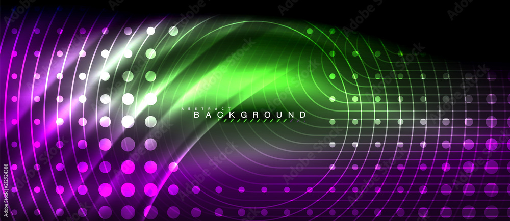 Neon glowing lines, magic energy space light concept, abstract background wallpaper design Neon glowing lines, magic energy space light concept, abstract background wallpaper design