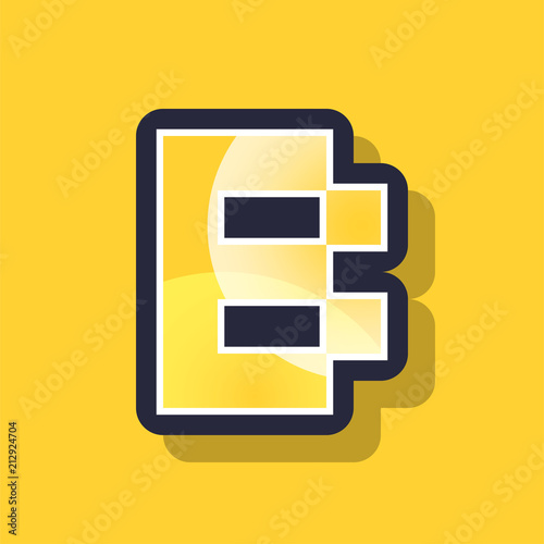 Letter B colorful pixel art alphabet typeface with shadow. vector typography design.