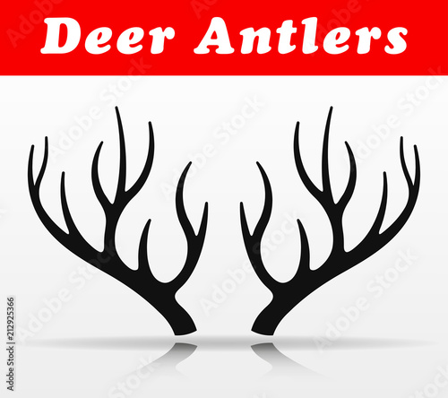 black deer antlers vector design