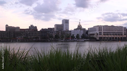 River Street Savannah Georgia Sunset