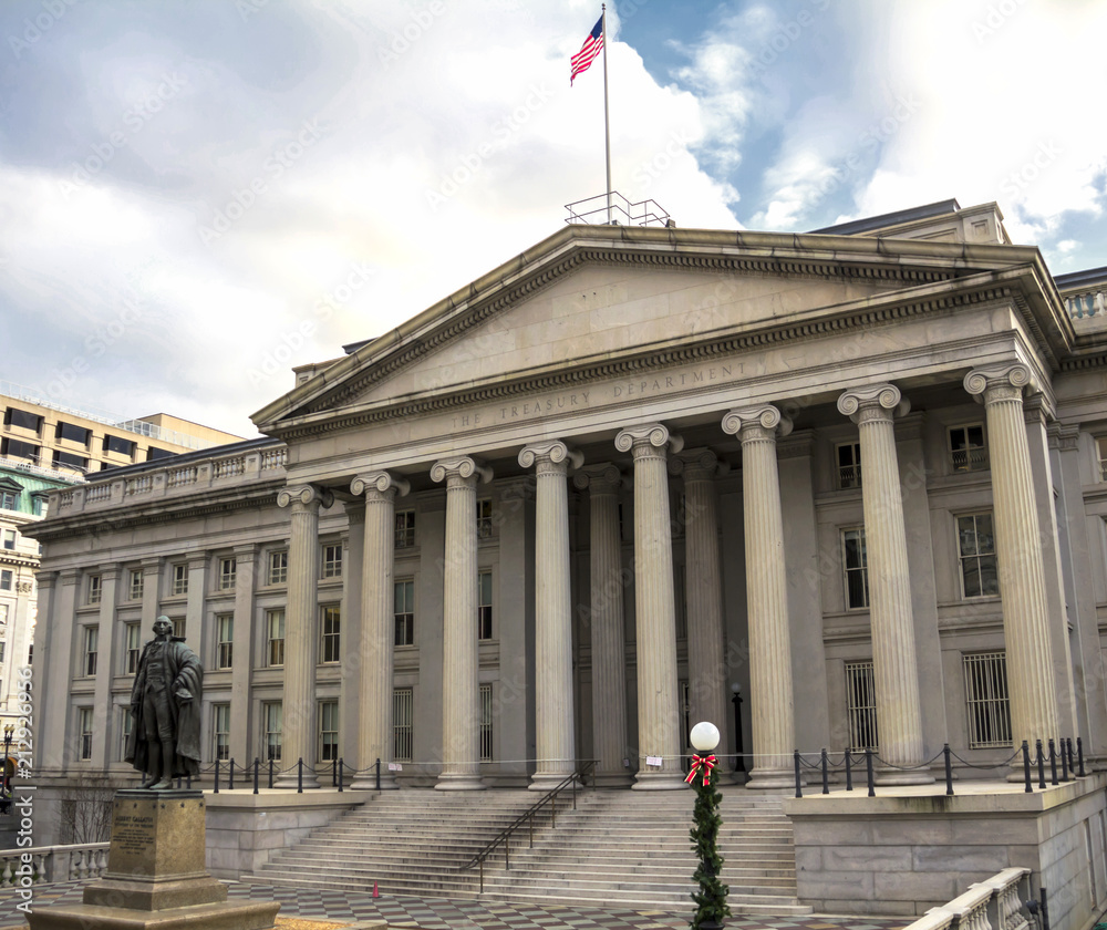 United States Treasury Department Building in Washington, DC
